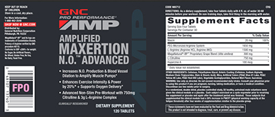 GNC Pro Performance AMP Amplified Maxertion N.O Advanced